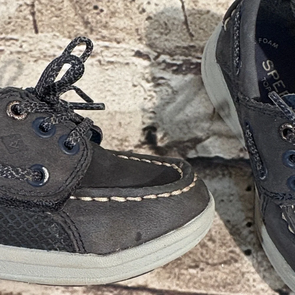 Sperry Toddler Blue Leather Top Sider Boat Shoes